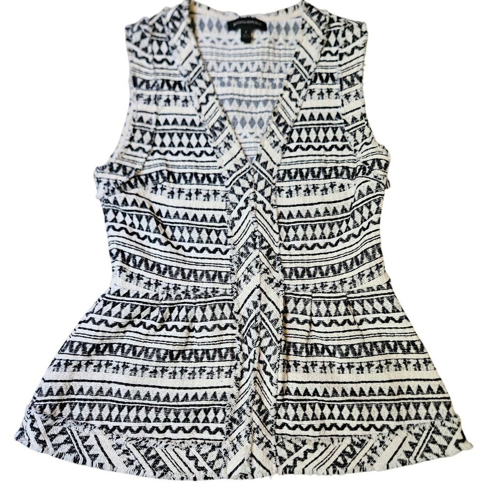 Banana Republic Tribal Print Boho Peplum Vest Size 4